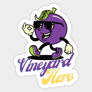 Vineyard Hero Grape Vibes Tee! Sticker